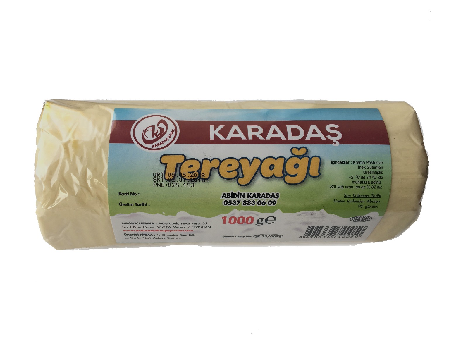 1 kg Karadaş Yemeklik  Tereyağı